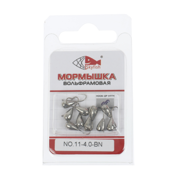 Мормышка вольф. SKYFISH "Капля с ушком", никель №11-4.0-BN